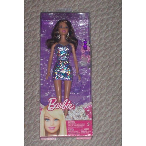 바비 Barbie in Purple Sparkle Dress with Purse and Accessories