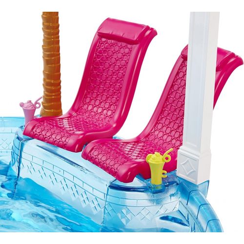 바비 Barbie Glam Pool Playset with Bonus Beach Barbie Doll!