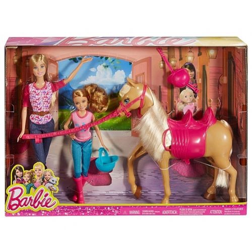 바비 Barbie Pinktastic Sisters Riding Lessons