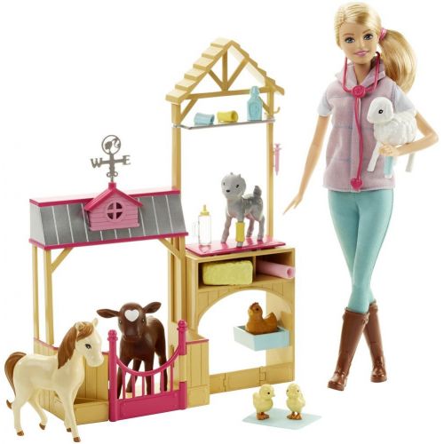 바비 Barbie Careers Farm Vet Doll & Playset