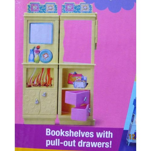 바비 Barbie BARBIE All Around Home FAMILY ROOM Playset w SHELVES, COUCH, Chair, Pretend TV & STAND & Lots MORE (2000)