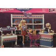 Barbie Shoppin Fun Supermarket Playset w Shelf Unit, Check Out Counter, Freezer, Magnetic Treats & More (1996 Arcotoys, Mattel)