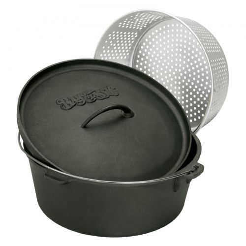 바버 Bayou Classics Cast Iron Dutch Oven with Aluminum Basket