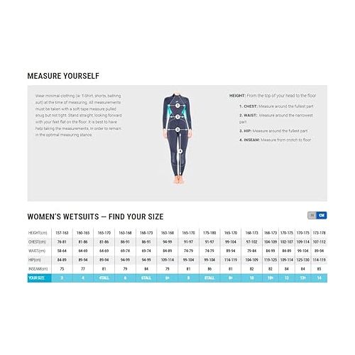  BARE 7MM Evoke Women's Wetsuit | Warmest Women's Wetsuit Within BARE Lineup | Full Stretch Neoprene Combined with a Unique Graphene Omnired Fabric | Comfortable | Great for Scuba Diving