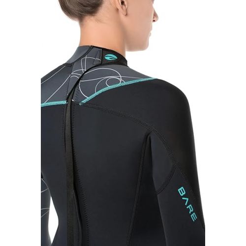  BARE 5MM Women's Elate Full Wetsuit | Comfortable high Stretch Neoprene Material | Long Sleeve | Great for All Watersports, Scuba Diving and Snorkeling
