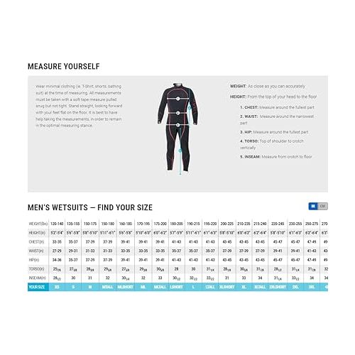  BARE 50th Annivesary Men's 3/2 MM Wetsuit, Revelation, Retro Design, Comfortable