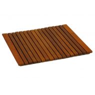 Bare Decor Lykos String Spa Shower Mat in Solid Teak Wood Oiled Finish, Large: 24x24