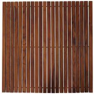 Bare Decor Fuji String Spa Shower Mat in Solid Teak Wood Oiled Finish. XL Square 30 x 30