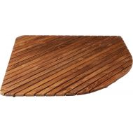 Bare Decor 30 by 30-Inch Erika Corner Shower Spa Mat in Solid Teak Wood and Oiled Finish, X-Large