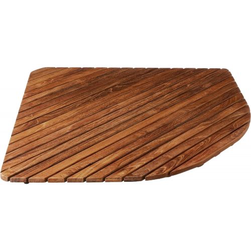  Bare Decor 30 by 30-Inch Erika Corner Shower Spa Mat in Solid Teak Wood and Oiled Finish, X-Large