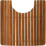 Bare Decor Peter Toilet Mat, 20x18, Solid Teak Wood