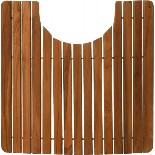  Bare Decor Peter Toilet Mat, 20x18, Solid Teak Wood