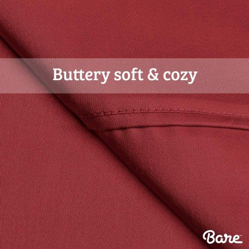  [아마존 핫딜]  [아마존핫딜]Bare Home Full Sheet Set - 1800 Ultra-Soft Microfiber Bed Sheets - Double Brushed Breathable Bedding - Hypoallergenic  Wrinkle Resistant - Deep Pocket (Full, Red)