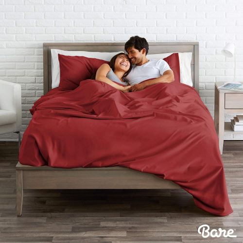  [아마존 핫딜]  [아마존핫딜]Bare Home Full Sheet Set - 1800 Ultra-Soft Microfiber Bed Sheets - Double Brushed Breathable Bedding - Hypoallergenic  Wrinkle Resistant - Deep Pocket (Full, Red)