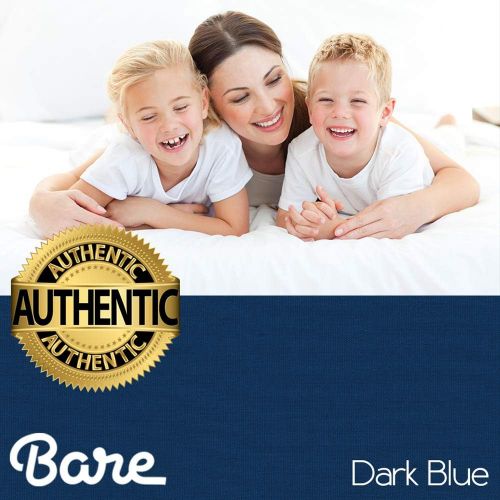  [아마존 핫딜]  [아마존핫딜]Bare Home Jersey Sheet Set, Ultra Soft, 100% Cotton - Breathable - Deep Pocket (Split King, Dark Blue)