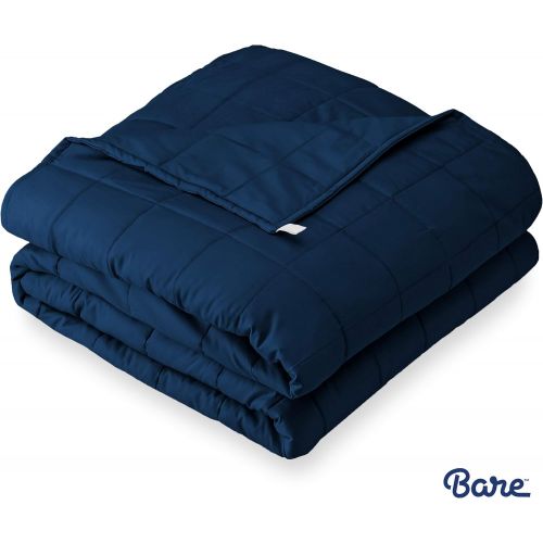  [아마존 핫딜]  [아마존핫딜]Bare Home Weighted Blanket17lb - Standard Size for Kids or Adult - All-Natural 100% Cotton - Heavy Blanket Nontoxic Glass Beads (Dark Blue, 60x80)