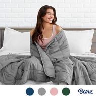 [아마존 핫딜] Bare Home Weighted Blanket for Adults and Kids 17lb (60 x 80) - All-Natural 100% Cotton - Premium Heavy Blanket Nontoxic Glass Beads (Grey, 60x80)