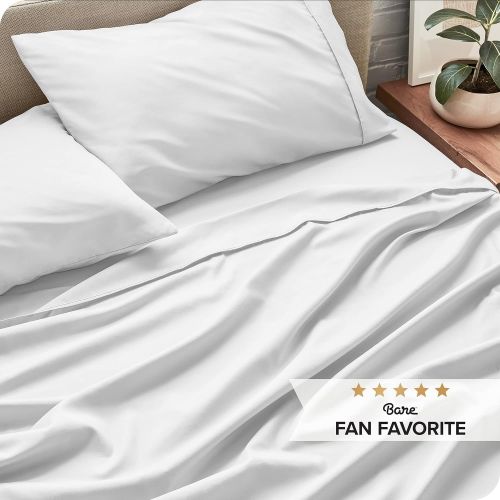  Bare Home Kids Twin Sheet Set - 1800 Ultra-Soft Microfiber Bed Sheets - Double Brushed Breathable Bedding - Hypoallergenic  Wrinkle Resistant - Deep Pocket (Twin, Cool White)