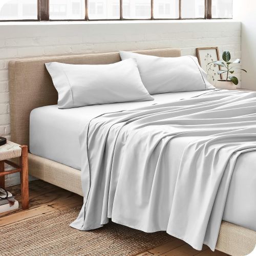  Bare Home Kids Twin Sheet Set - 1800 Ultra-Soft Microfiber Bed Sheets - Double Brushed Breathable Bedding - Hypoallergenic  Wrinkle Resistant - Deep Pocket (Twin, Cool White)