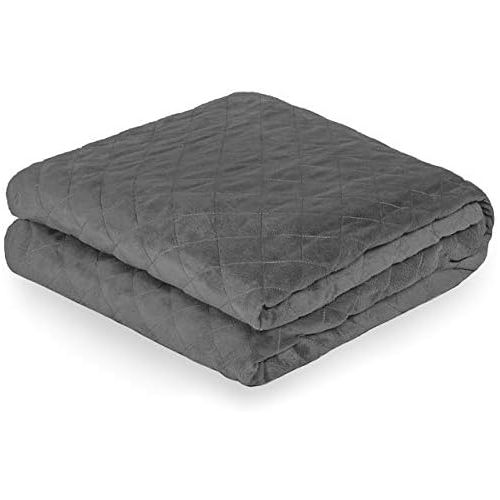  [아마존베스트]Bare Home Duvet Cover for Weighted Blanket (40x60) Blanket Cover Youth Size, Ultra-Soft Minky Removable and Washable, Diamond Pattern (Grey)