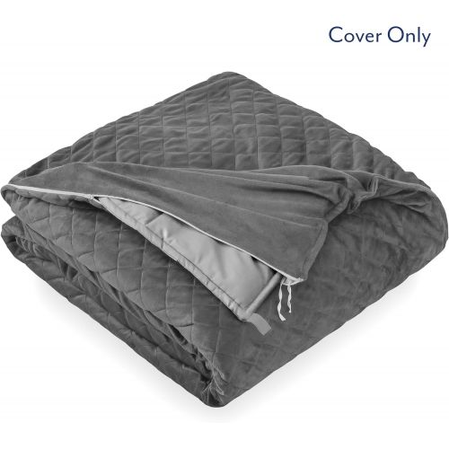  [아마존베스트]Bare Home Duvet Cover for Weighted Blanket (40x60) Blanket Cover Youth Size, Ultra-Soft Minky Removable and Washable, Diamond Pattern (Grey)