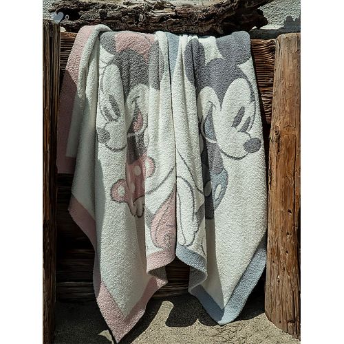  Barefoot Dreams CozyChic Vintage Disney Mickey Mouse Baby Blanket, Size 32 x 40 - Ocean