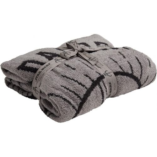  Barefoot Dreams CozyChic Mandalorian Blanket, Throw Blanket, Disney Blanket 45” x 60”, Graphite/Carbon
