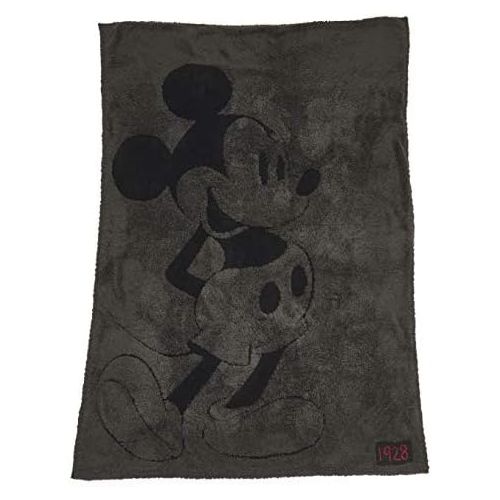  Barefoot Dreams CozyChic Classic Mickey Mouse Blanket Disney Series, Soft Throw Carbon/Black