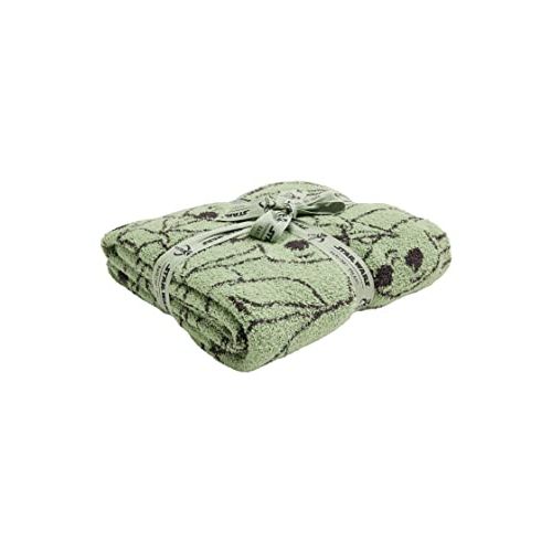  Barefoot Dreams CozyChic Grogu Blanket, Throw Blanket, Disney Blanket 45” x 60”, Green/Carbon