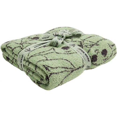  Barefoot Dreams CozyChic Grogu Blanket, Throw Blanket, Disney Blanket 45” x 60”, Green/Carbon