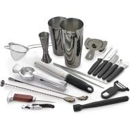 Barfly M37102BK Deluxe Cocktail Set, 19-Piece, Gun Metal Black