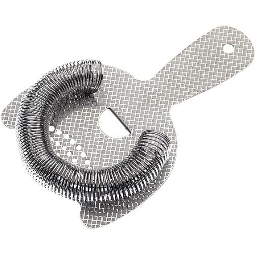  Barfly Diamond Lattice Etch Heavy Duty Spring Bar Strainer, Stainless Steel