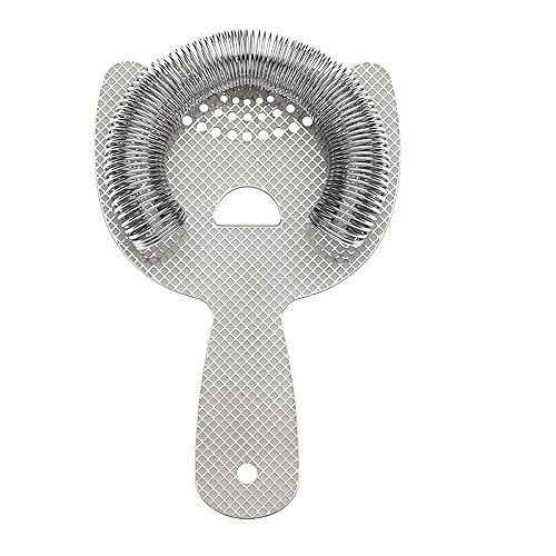  Barfly Diamond Lattice Etch Heavy Duty Spring Bar Strainer, Stainless Steel