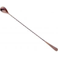 Barfly 13.2-inch Diamond Lattice Etch Bar Spoon, Antique Copper
