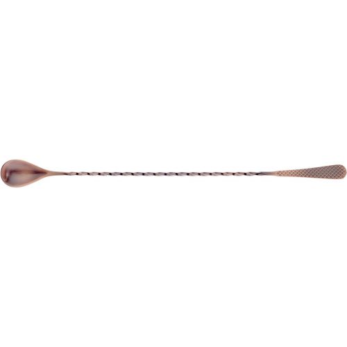  Barfly 13.2-inch Diamond Lattice Etch Bar Spoon, Antique Copper