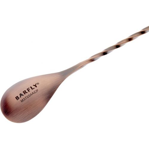  Barfly 13.2-inch Diamond Lattice Etch Bar Spoon, Antique Copper