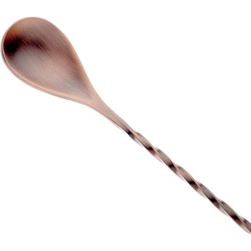  Barfly 13.2-inch Diamond Lattice Etch Bar Spoon, Antique Copper