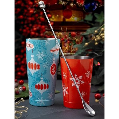  Barfly Holiday Ornaments Cocktail Shaker Tin Set