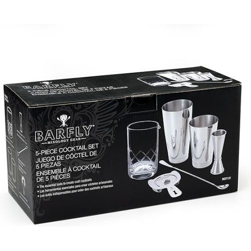  Barfly Essential Deluxe Mixing Cocktail Kit, Stainless Steel (M37131)