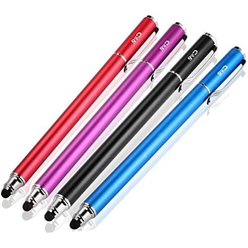  [아마존베스트]Bargains Depot Capacitive Stylus/Styli 2-in-1 Universal Touch Screen Pen for All Touch Screen Tablets & Cell Phones with 20 Extra Replaceable Soft Rubber Tips (Pack of 4)