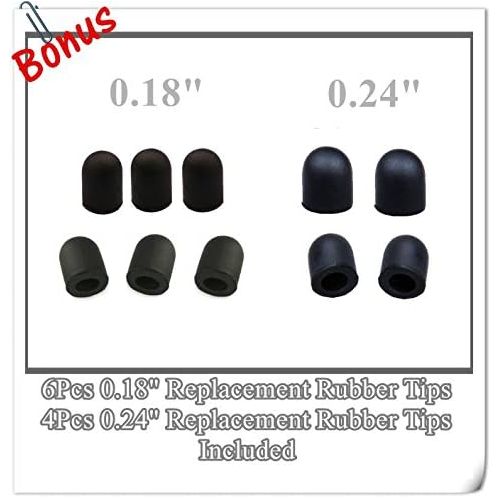  [아마존베스트]Bargains Depot (2 Pcs) [New Upgraded][0.18-inch Small Tip Series] 2-in-1 Stylus/Styli 5.5-inch L with 10 Replacement Rubber Tips -Black/Blue