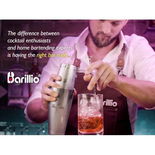  [아마존베스트]Barillio 20 Oz Crystal Cocktail Mixing Glass Set | Seamless Mixing Pitcher for Stirred Cocktail with Weighted Bottom | Old Fashioned Kit for Bartenders