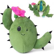 Barkbox 2 in 1 Interactive Plush Dog Toy - Rip and Reveal Dog Toy for Large Dogs - Stimulating Squeaky Pet Enrichment and Puppy Toys | Consuela The Cactus (Large)