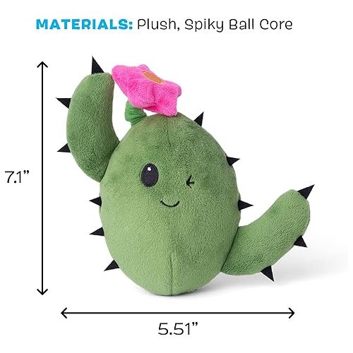  Barkbox 2 in 1 Interactive Plush Dog Toy - Rip and Reveal Dog Toy for Large Dogs - Stimulating Squeaky Pet Enrichment and Puppy Toys | Consuela The Cactus (Large)
