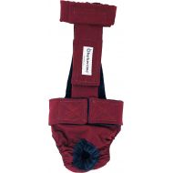 Barkertime Dog Diaper Overall - Made in USA - Burgundy Escape-Proof Washable Dog Diaper Overall for Dog Incontinence, Marking, Housetraining and Females in Heat