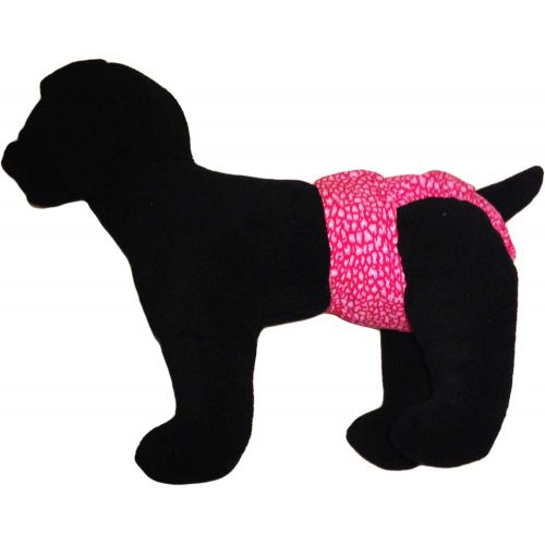  Barkerwear Dog Diapers - Made in USA - Pink Leopard Water-Resistant Washable Diaper for Incontinence, Housetraining and Dogs in Heat