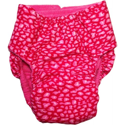  Barkerwear Dog Diapers - Made in USA - Pink Leopard Water-Resistant Washable Diaper for Incontinence, Housetraining and Dogs in Heat