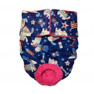 Barkerwear Dog Diapers - Made in USA - Patriotic Doggie with Glitter Washable Dog Diaper for Incontinence, Housetraining and Dogs in Heat