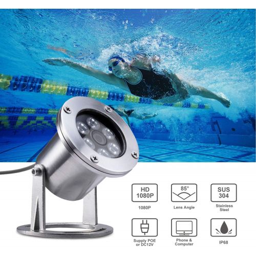  Barlus Underwater Camera 304 Stainless Steel IP68 1080P 2MP POE IP Camera 5 Meters Length Special Line Lens 3.6MM