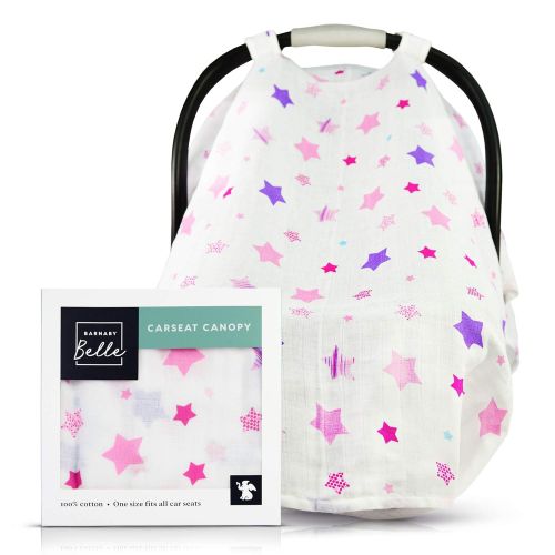  Barnaby Belle Protect Your Baby! Multi-use Breathable Muslin Baby car seat Cover and Canopy for Infant Carriers